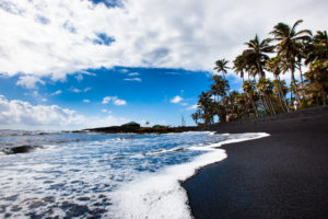 black sand beach