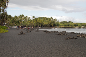 black sand beach