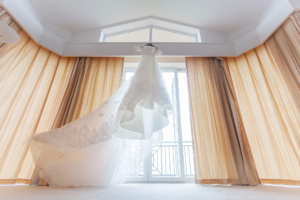 hanging wedding dress