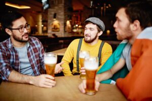 Drinking beer