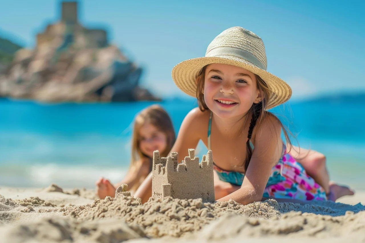 Summer vacation ideas little girl on beach