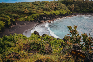 Black sand beach Maui