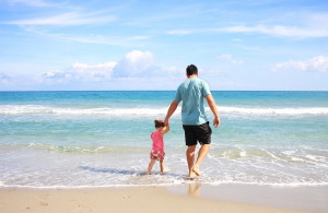 Father and Daughter at beach