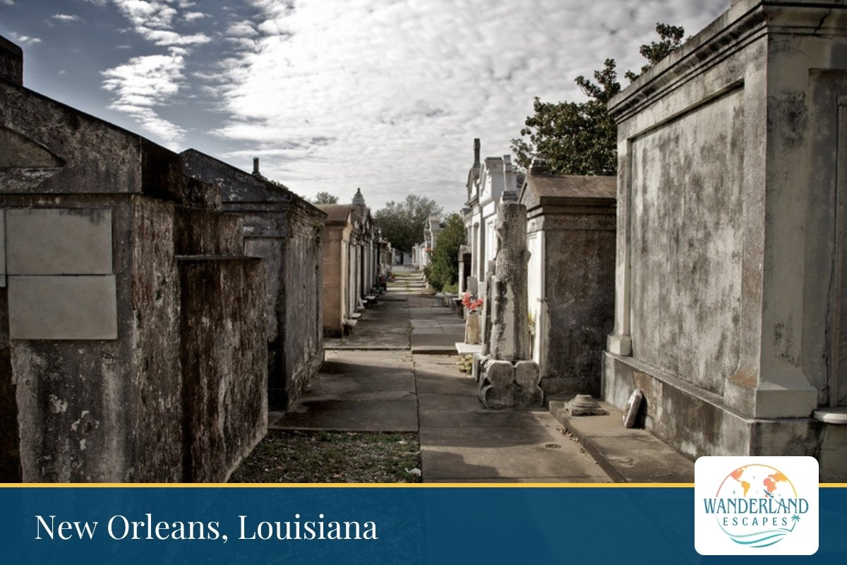 Above-ground tombs in a historic New Orleans cemetery
