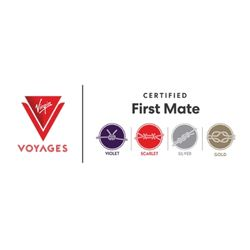 Virgin Voyages Certified First Mate program with Violet, Scarlet, Silver, and Gold tiers