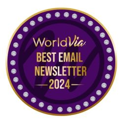 WorldVia Best Email Newsletter 2024 award badge